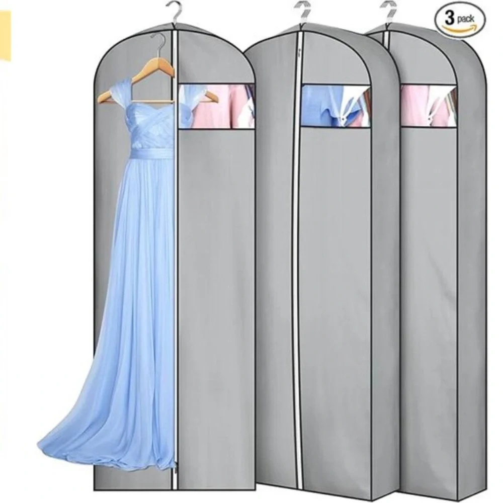 Gusseted Garment Bags for Dresses 65 Inch Long Waterproof Hanging Clothes Bag 3
